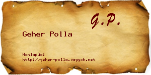 Geher Polla névjegykártya